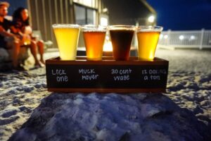 Craft beer selection in the sand at Grand Lake St Marys