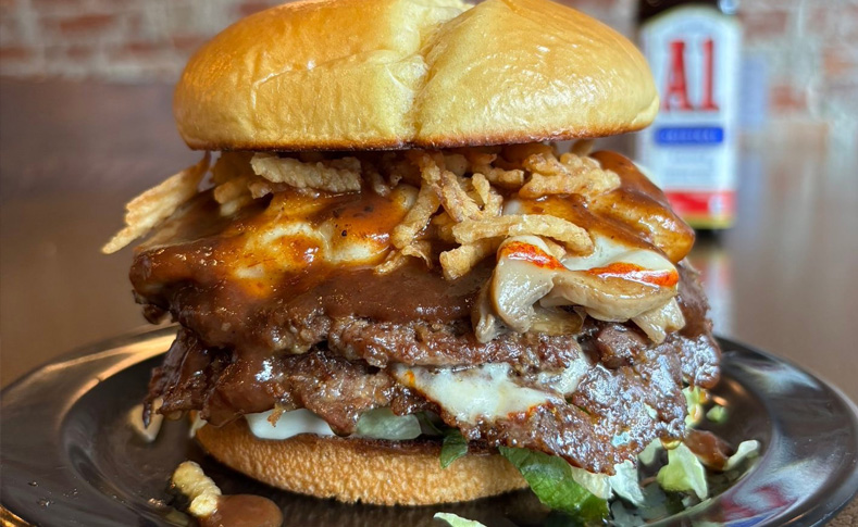 The muenster-shroom burger at The Anchor in Celina Ohio