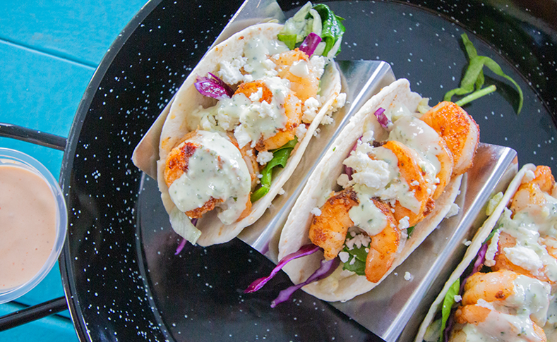 Shrimp tacos at Boardwalk Grill in Celina Ohio