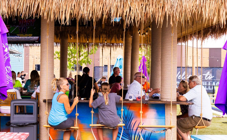 People sitting at a tiki bar in Celina Ohio