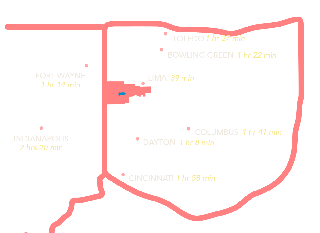 Grand Lake Region Map pink